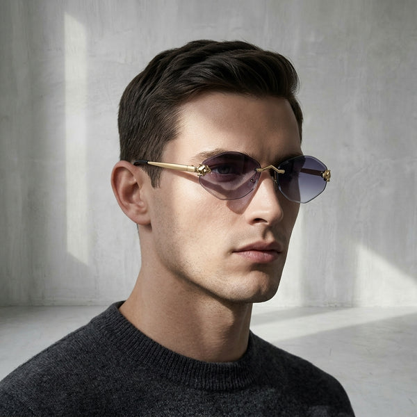 Gafas de sol poligonales pequeñas a la moda para mujer y gombre