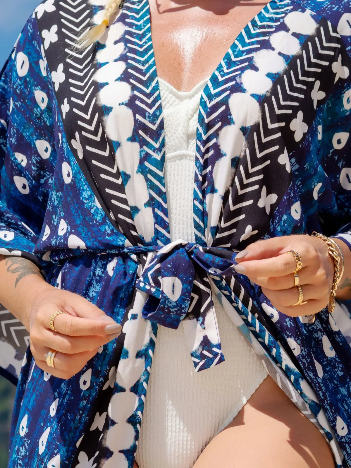 Formentera | Kimono Versátil Tejido Japonés · Azul Santorini