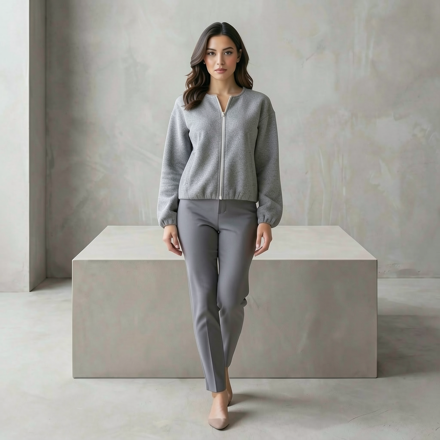 Cazadora deportiva de lana para mujer