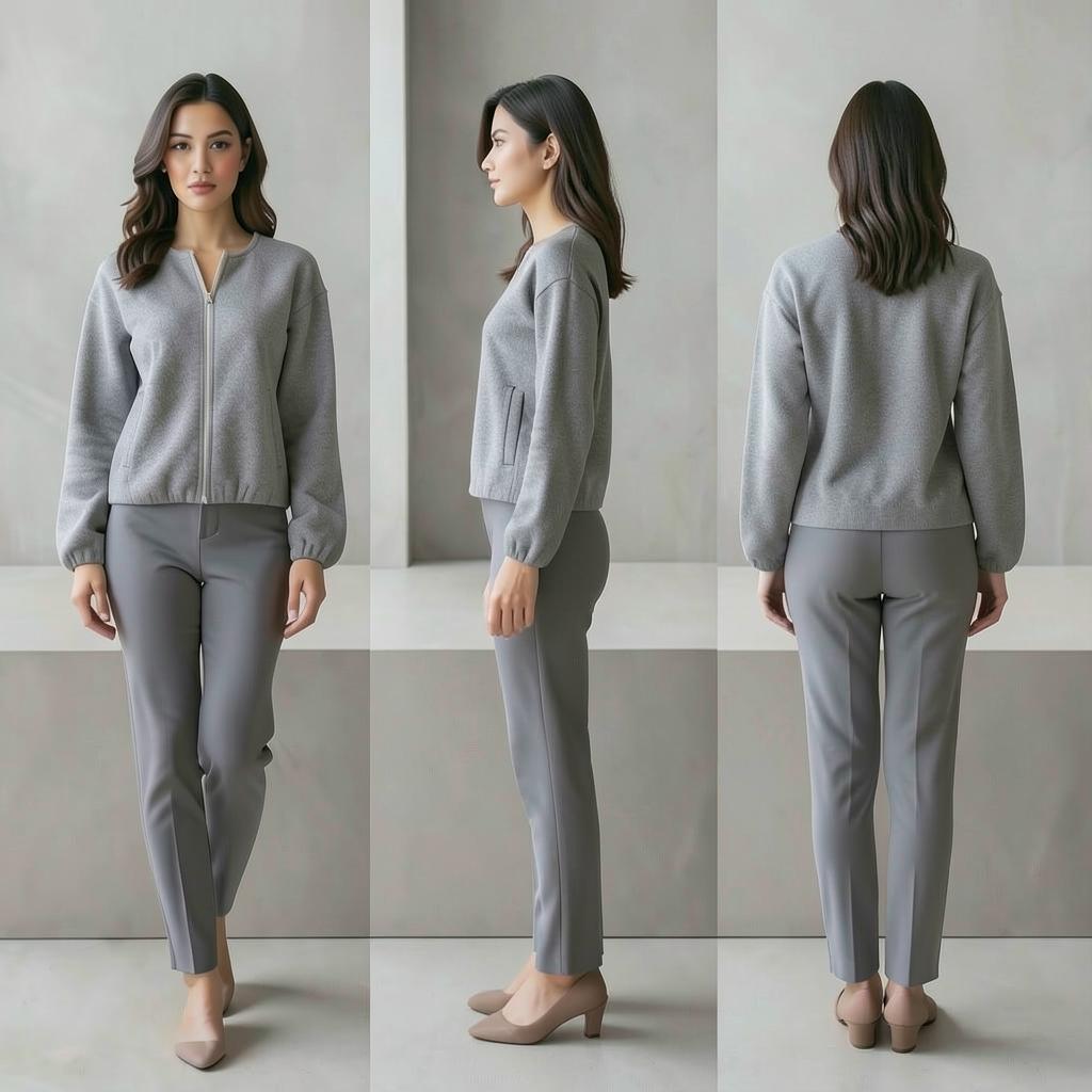 Cazadora deportiva de lana para mujer