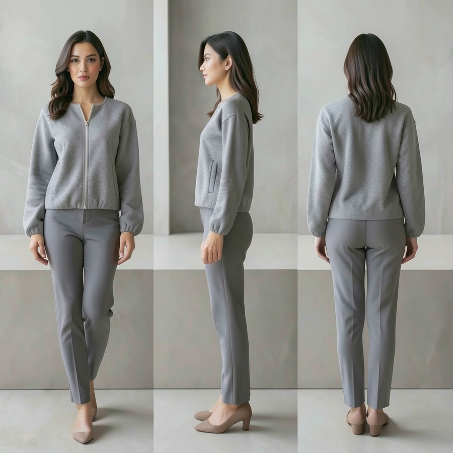 Cazadora deportiva de lana para mujer