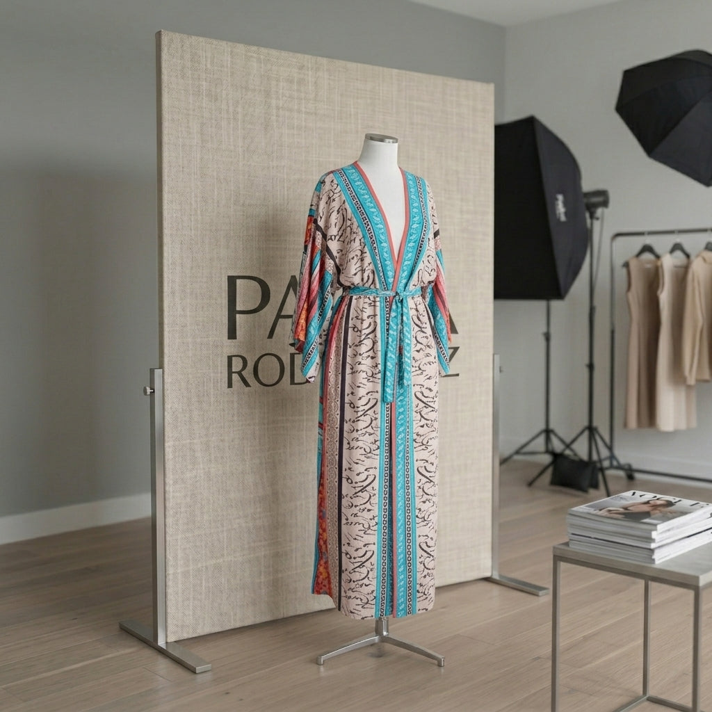 Málaga | Kimono Versátil Tejido Japonés · Turquesa Coral