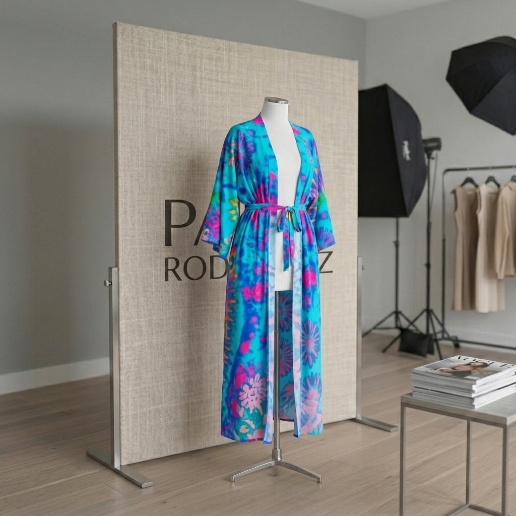 Tarifa | Kimono Versátil Tejido Japonés · Laguna Turquesa