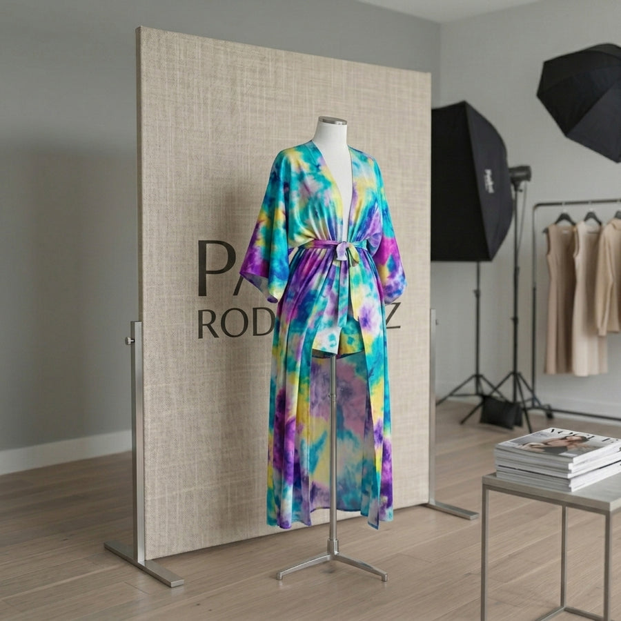 Nerja | Kimono Versátil Tejido Japonés · Acuarela Tropical