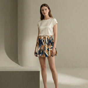 Shorts de Mujer para Primavera/Verano, Estampado Floral, Cintura Alta