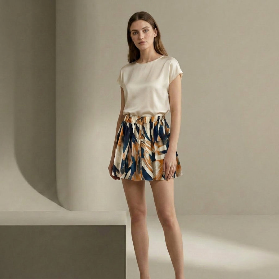 Shorts de Mujer para Primavera/Verano, Estampado Floral, Cintura Alta