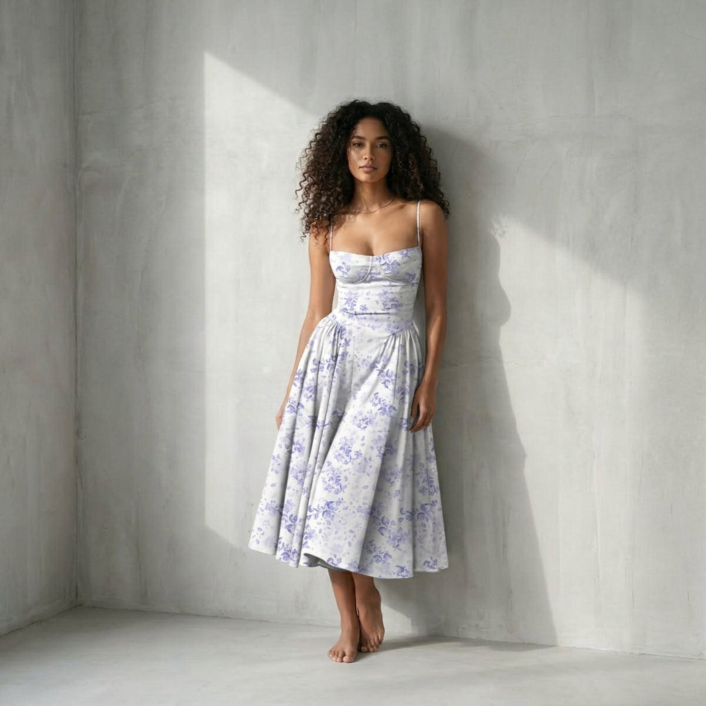 Vestido plisado sin mangas para mujer