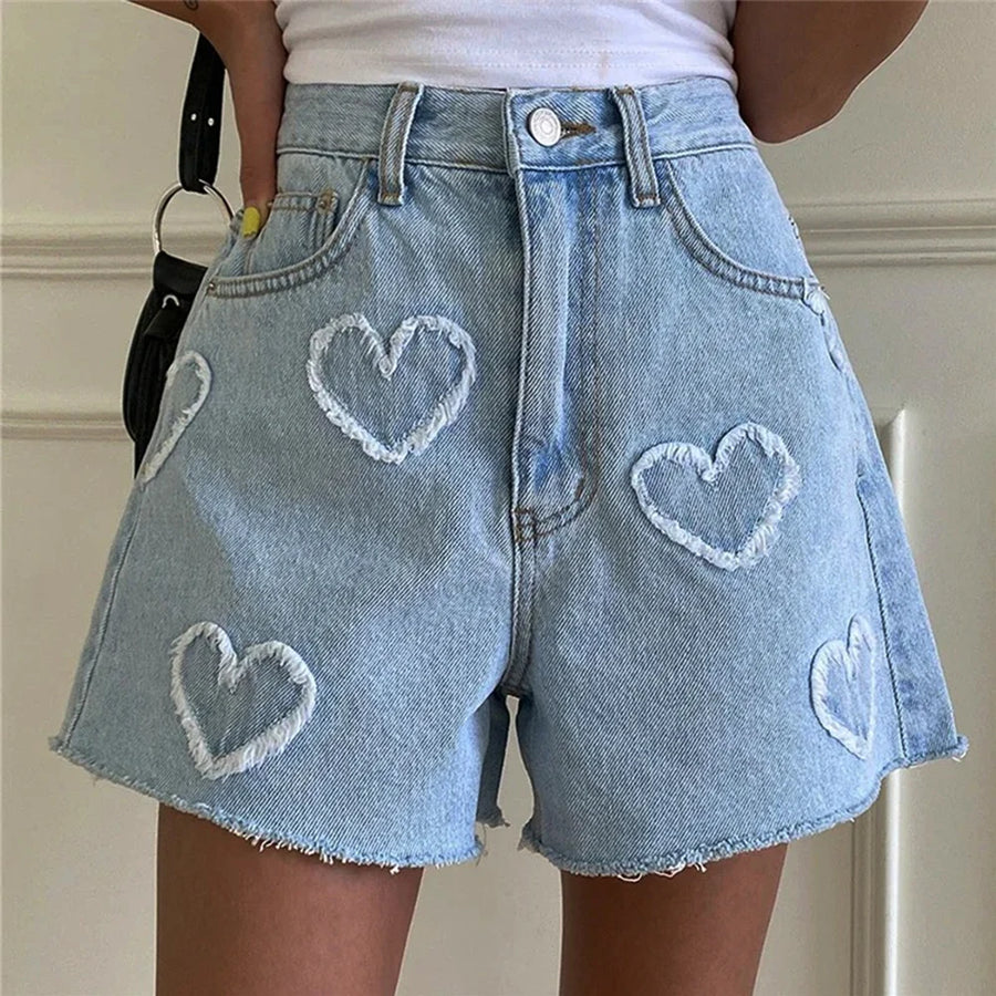 Pantalones cortos coreanos de verano cintura alta