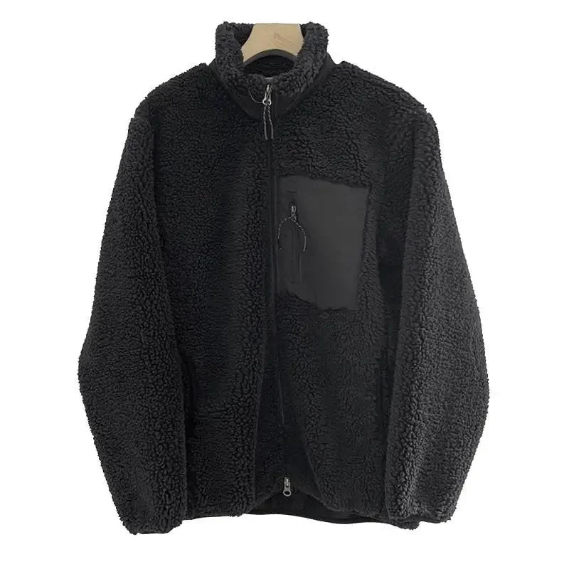 Chaqueta borreguito con cremallera y cuello alto
