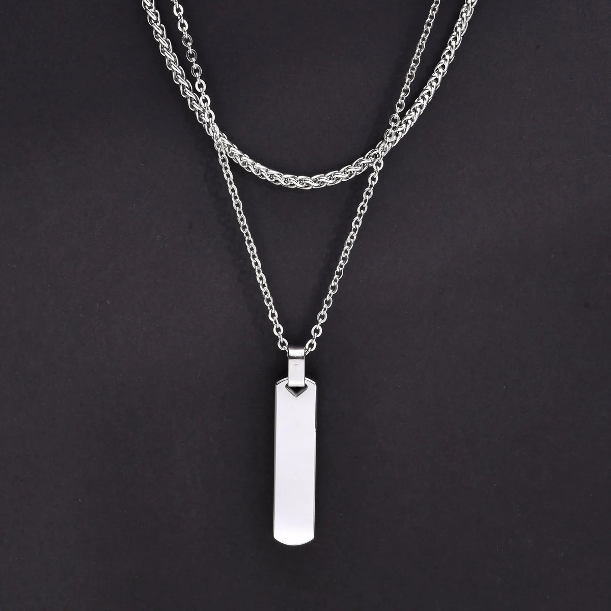 Collar de cadena de cuerda trenzada de acero inoxidable