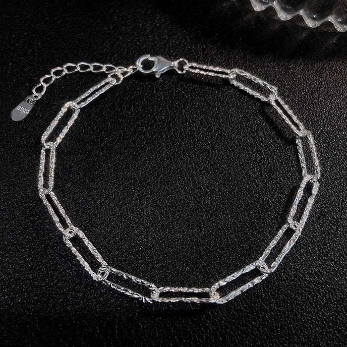 Pulseras finas de cristal de Plata