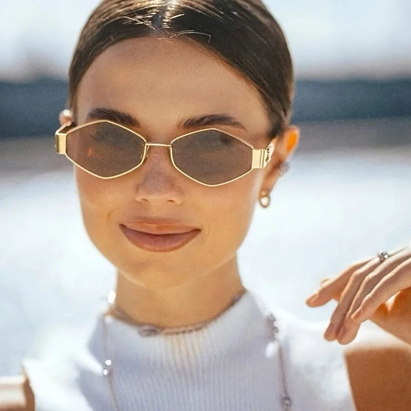 Gafas de sol hexagonales de moda