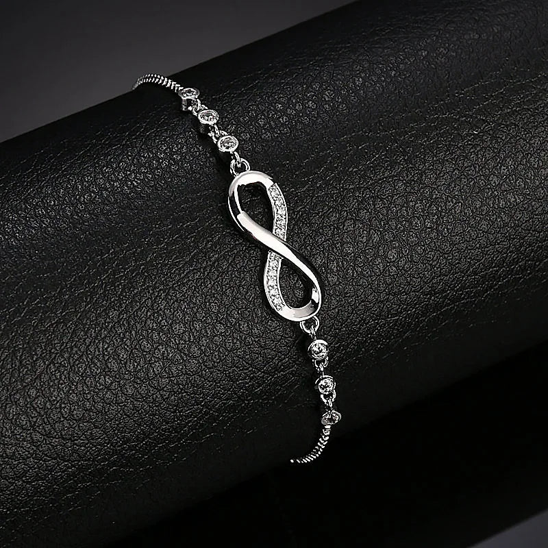Pulseras finas de cristal de Plata