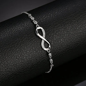 Pulseras finas de cristal de Plata
