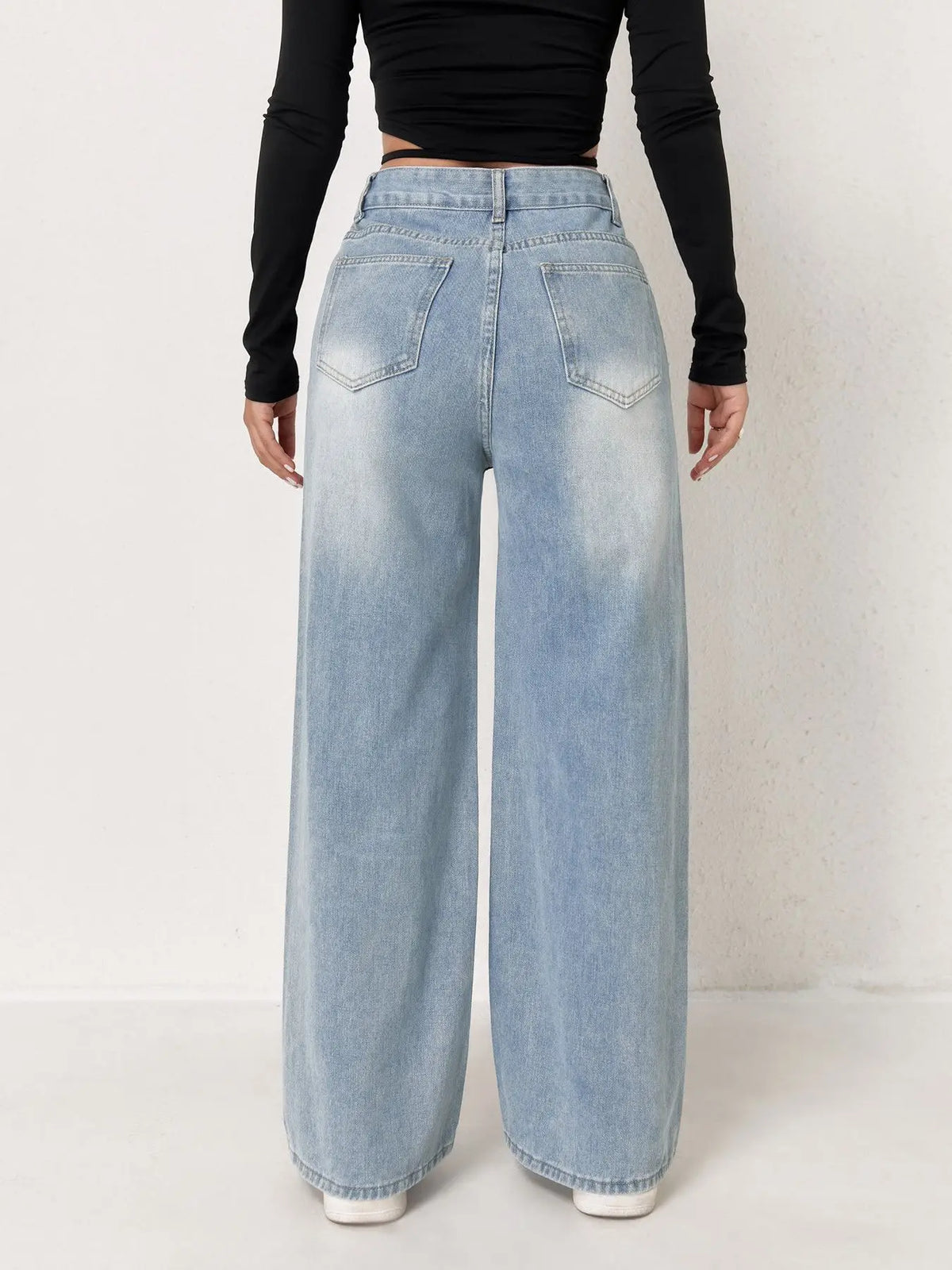 Pantalones vaqueros para mujer, ropa azul claro