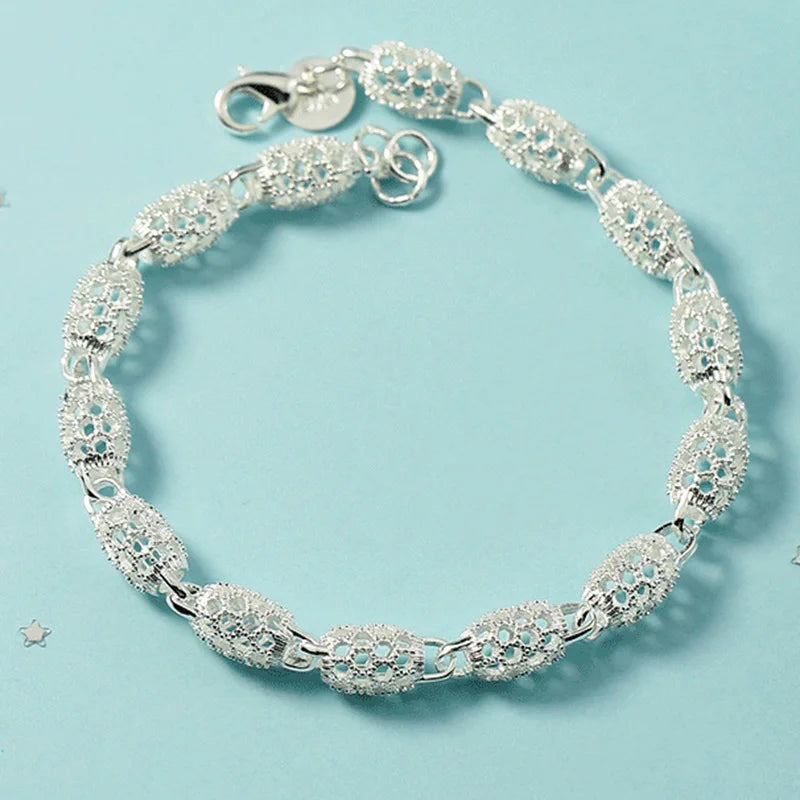 Pulseras finas de cristal de Plata