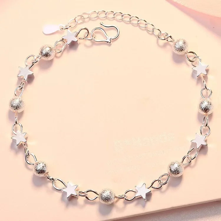 Pulseras finas de cristal de Plata