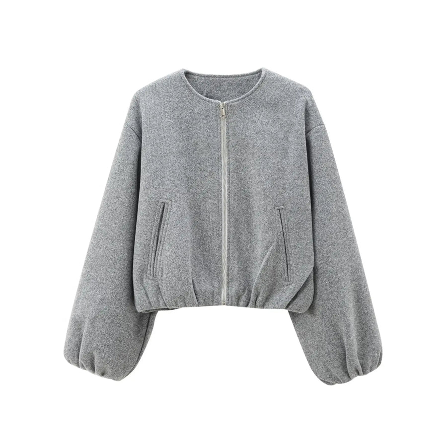 Cazadora deportiva de lana para mujer