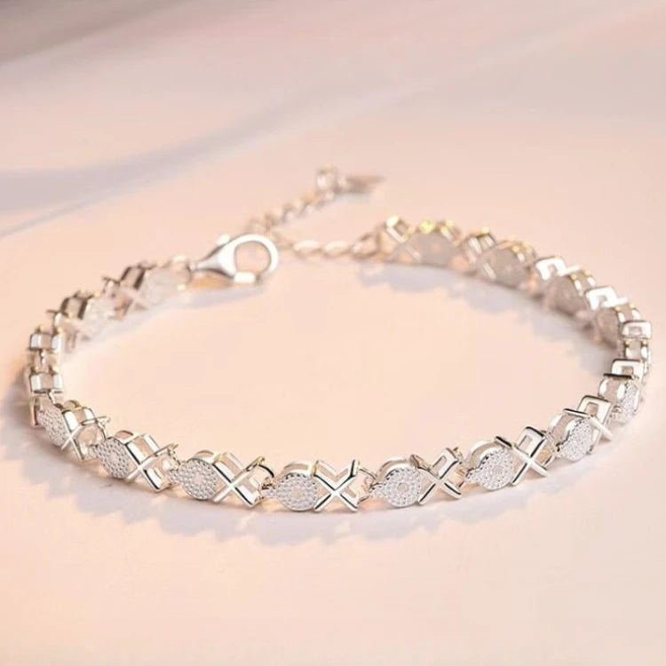 Pulseras finas de cristal de Plata