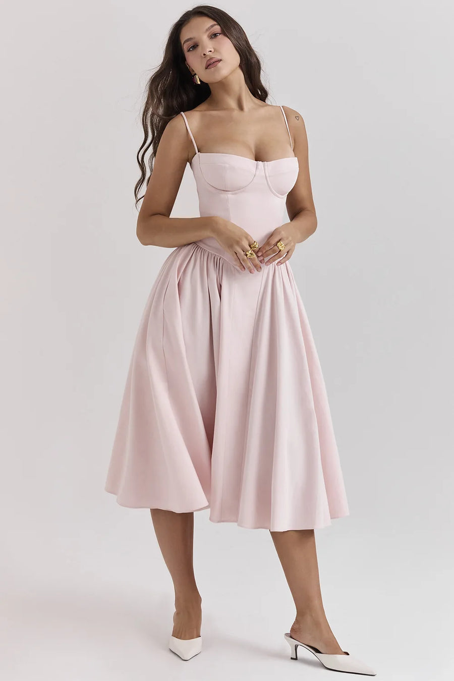 Vestido plisado sin mangas para mujer