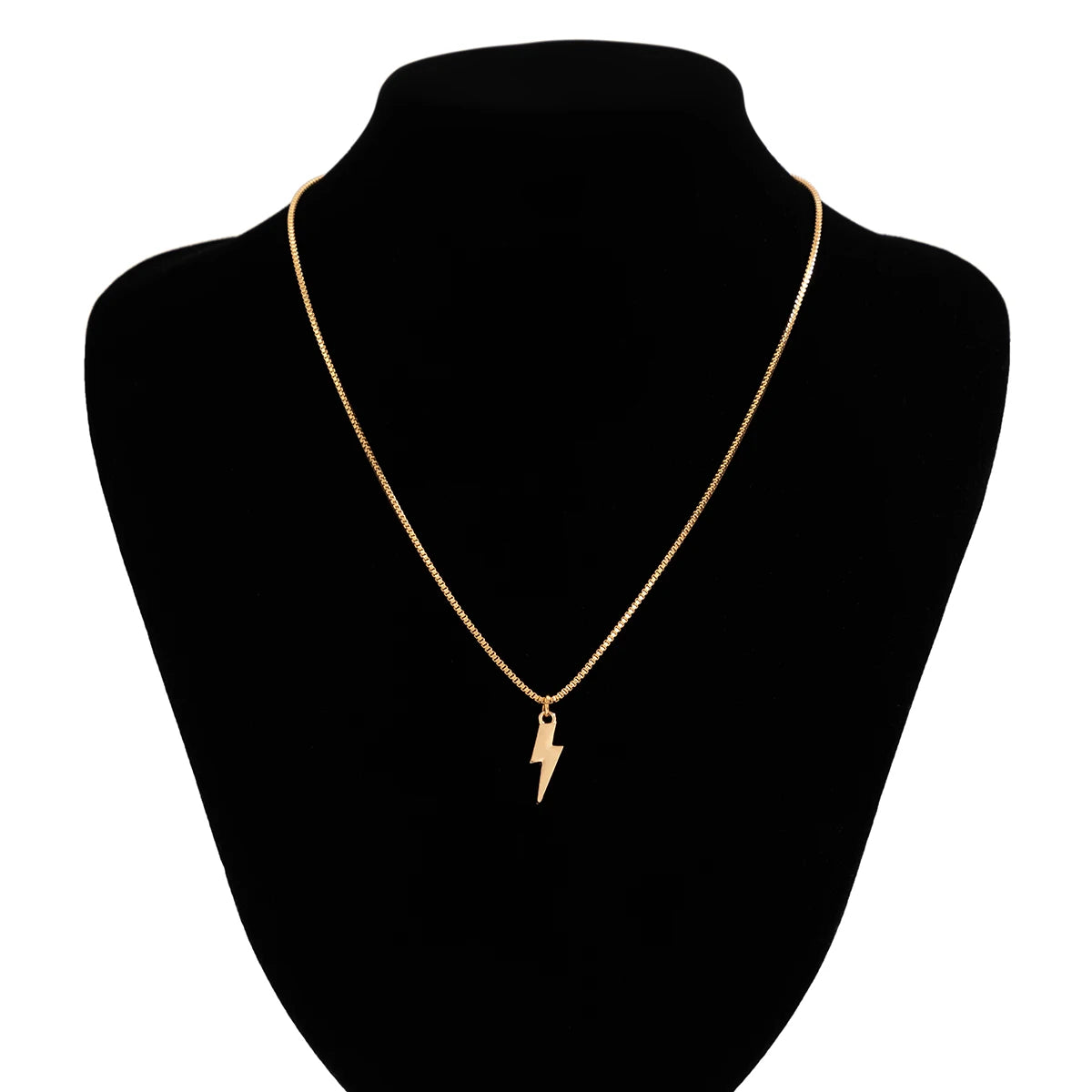 Collar con colgante de relámpago geométrico de Metal