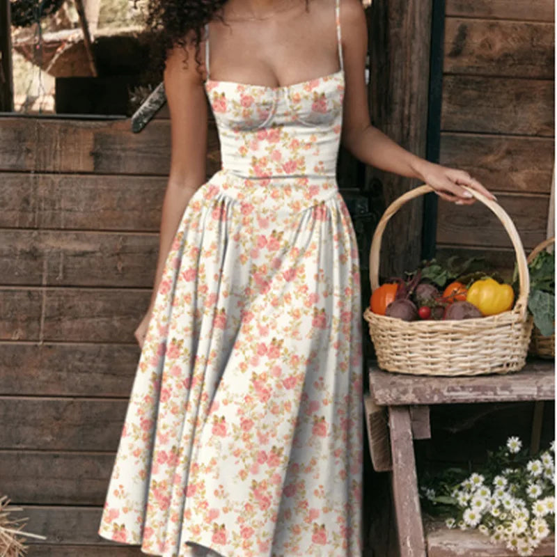 Vestido plisado sin mangas para mujer