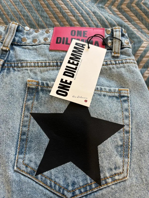 Jeans con Estampado de Estrellas