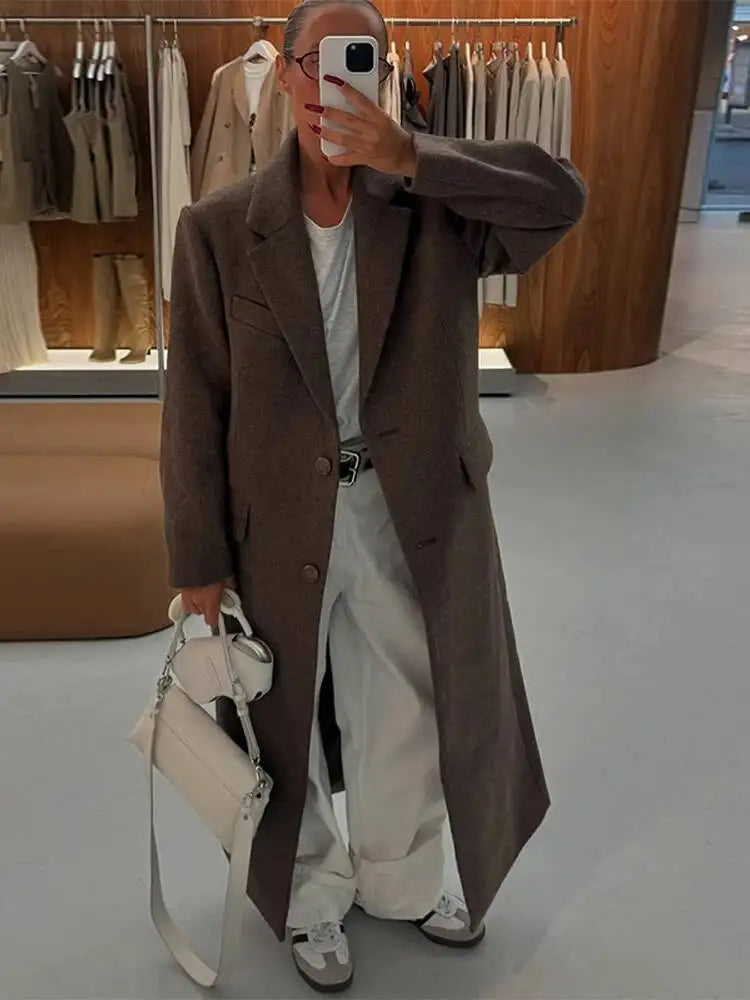 Abrigo Elegante para Mujer con Hombreras