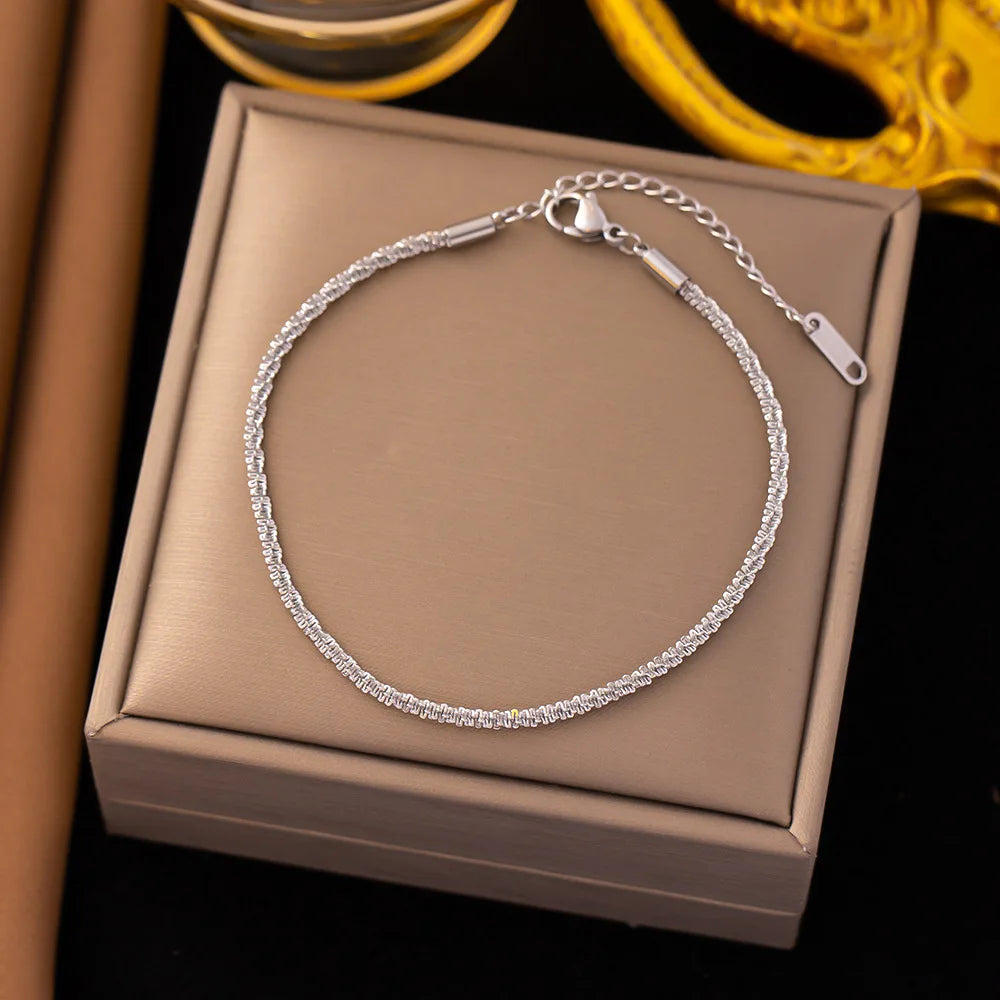 Pulseras finas de cristal de Plata