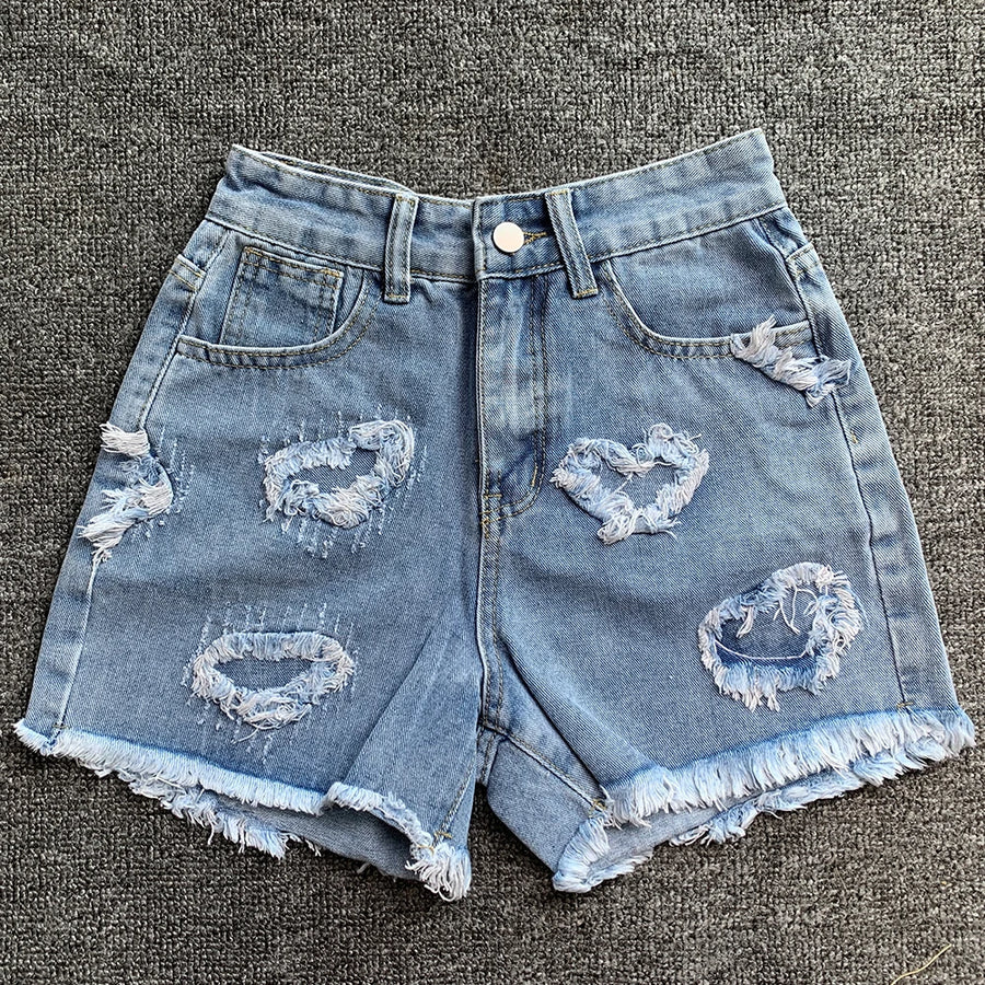 Pantalones cortos coreanos de verano cintura alta