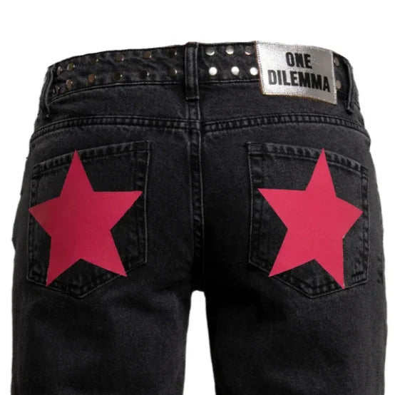 Jeans con Estampado de Estrellas