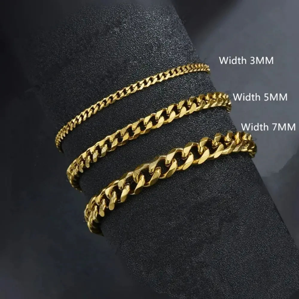 Nueva Cadena Cubana Moderna para Hombre Acero Inoxidable