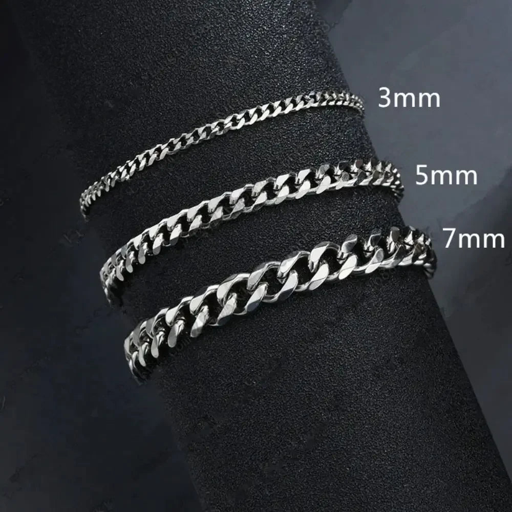 Nueva Cadena Cubana Moderna para Hombre Acero Inoxidable