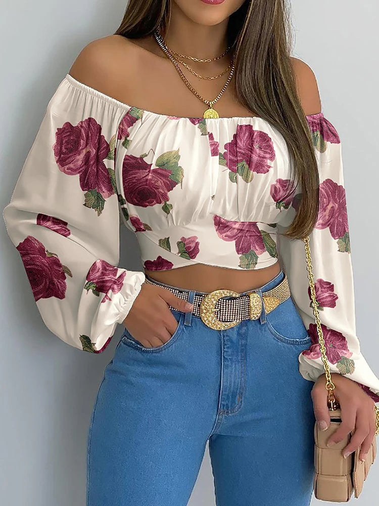 Blusa Sexy con hombros descubiertos para mujer