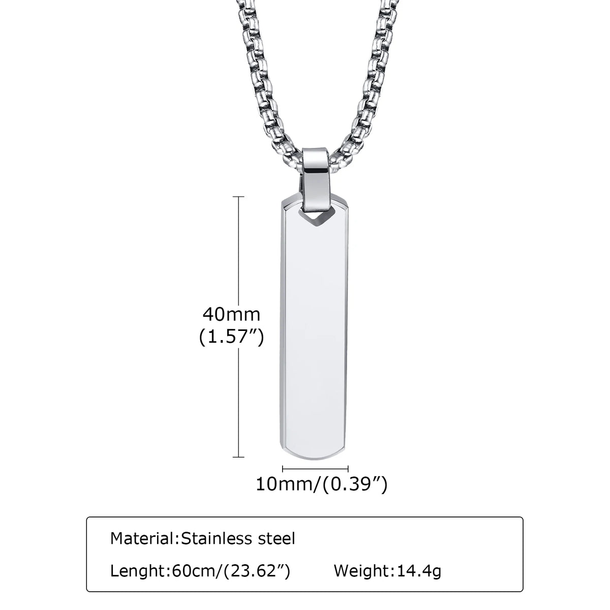 Collar de cadena de cuerda trenzada de acero inoxidable