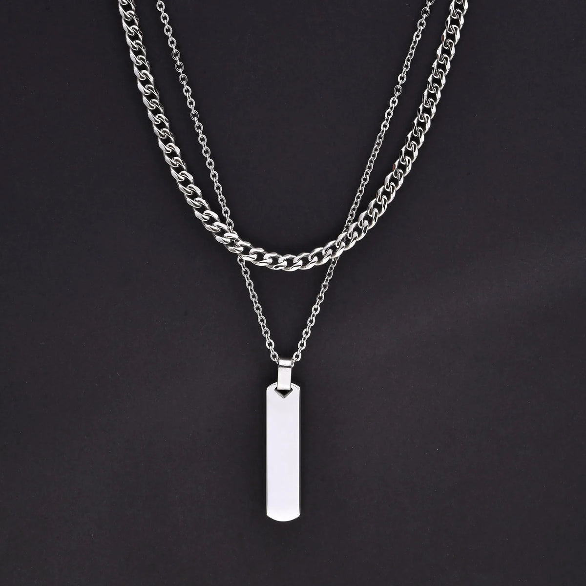 Collar de cadena de cuerda trenzada de acero inoxidable