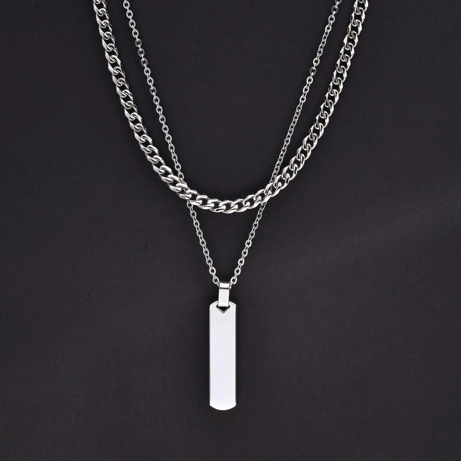 Collar de cadena de cuerda trenzada de acero inoxidable