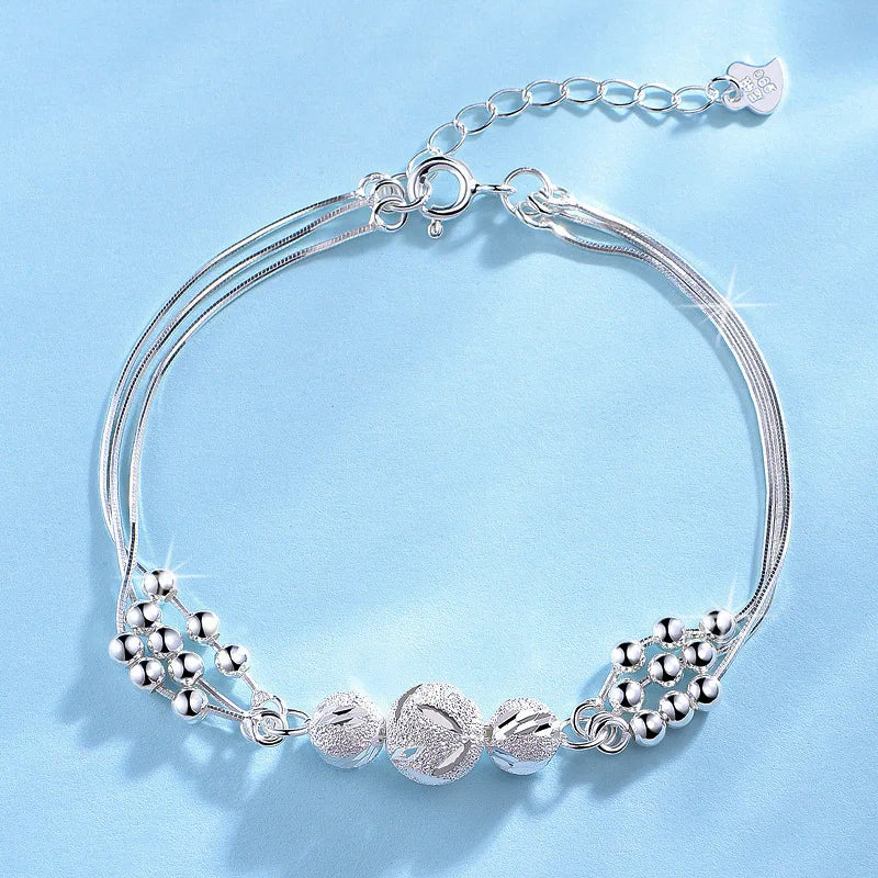 Pulseras finas de cristal de Plata