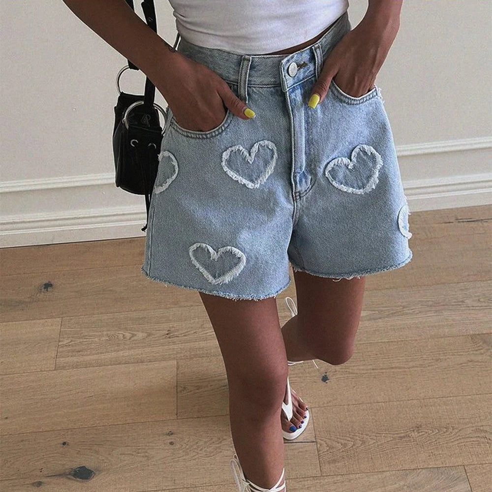 Pantalones cortos coreanos de verano cintura alta