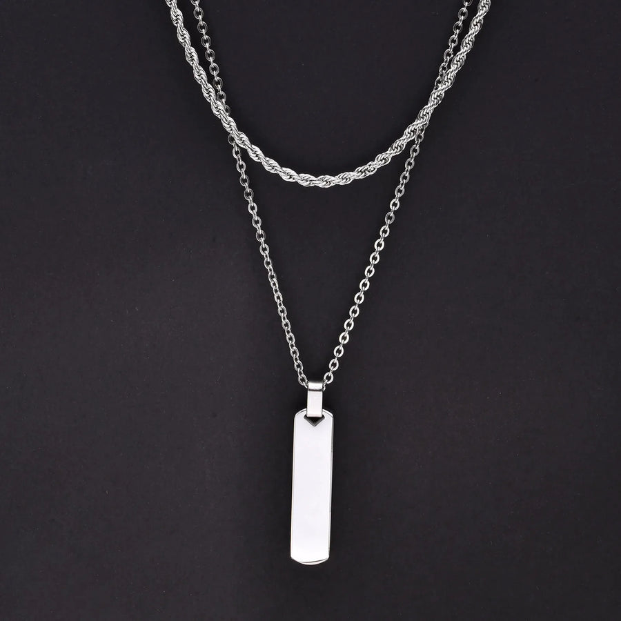 Collar de cadena de cuerda trenzada de acero inoxidable