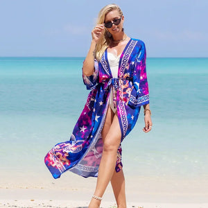 Calpe | Kimono Versátil Tejido Japonés · Azul Estelar
