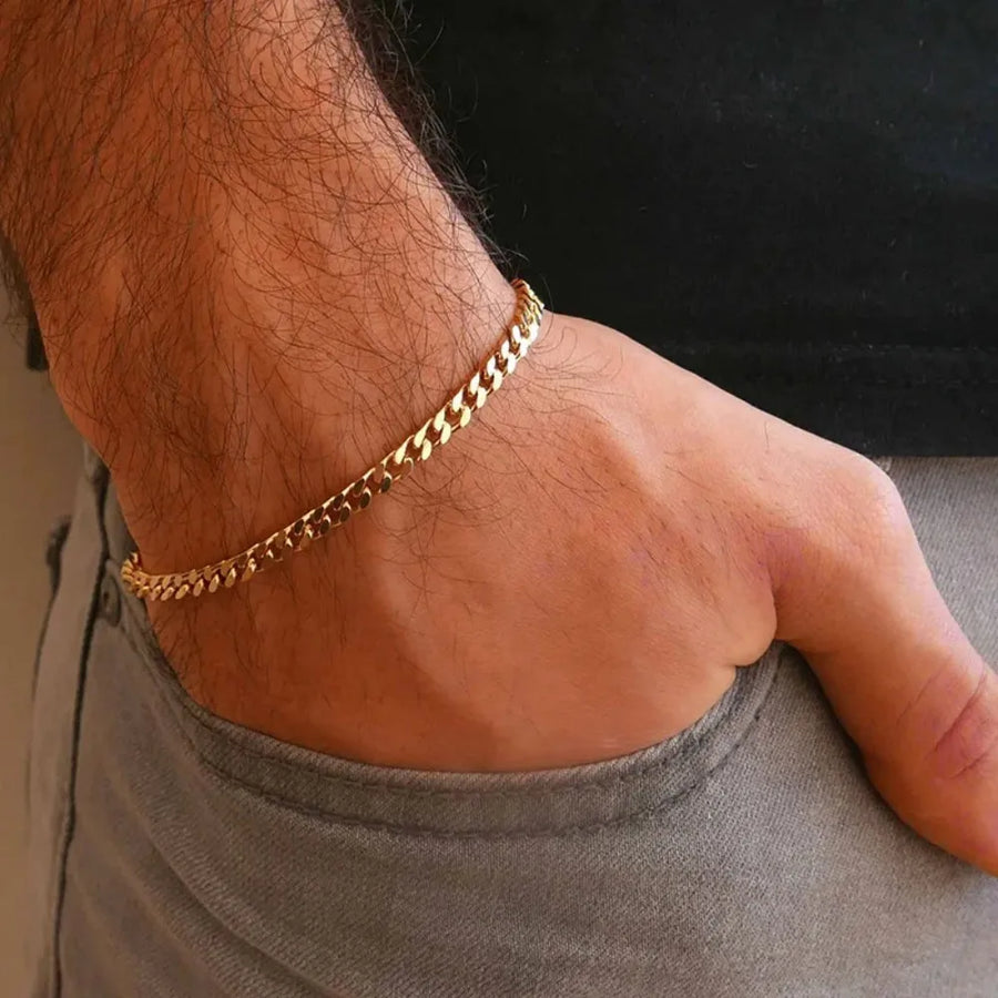 Nueva Cadena Cubana Moderna para Hombre Acero Inoxidable