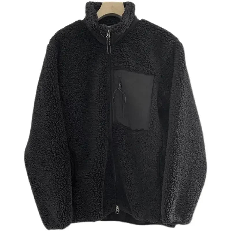 Chaqueta borreguito con cremallera y cuello alto