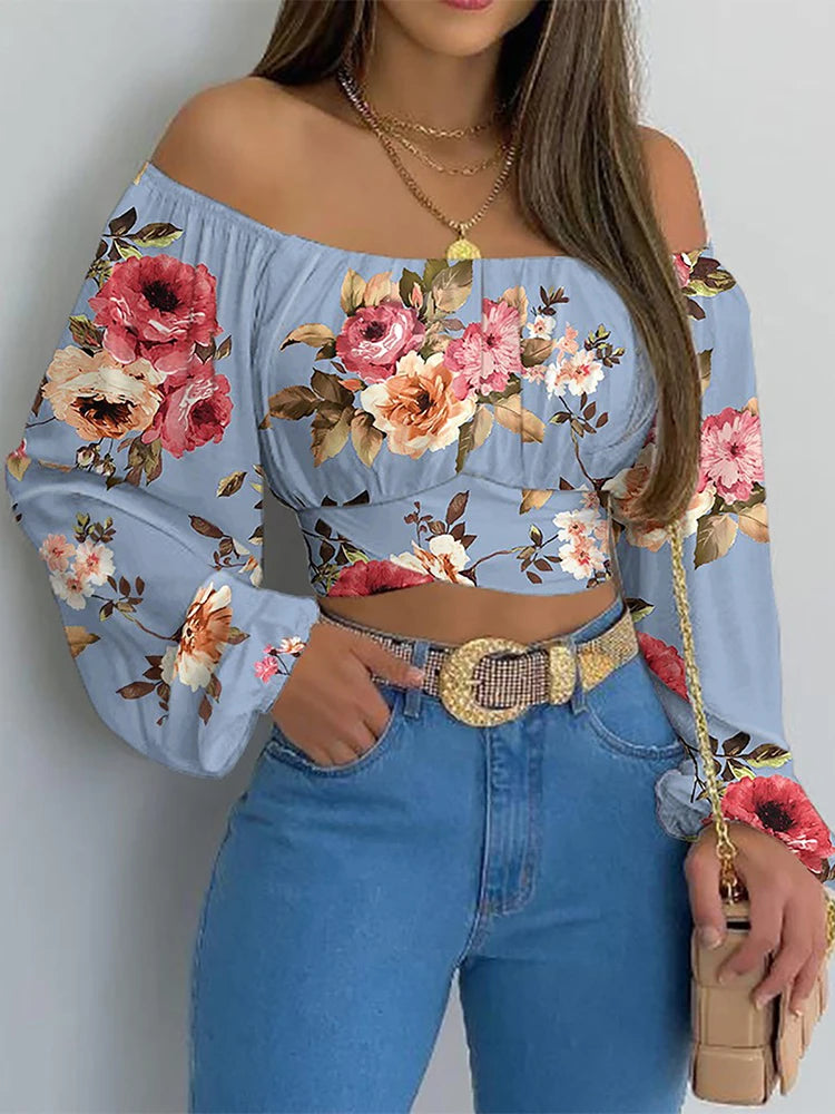 Blusa Sexy con hombros descubiertos para mujer