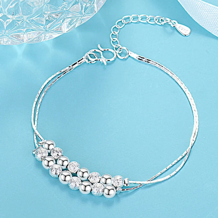 Pulseras finas de cristal de Plata