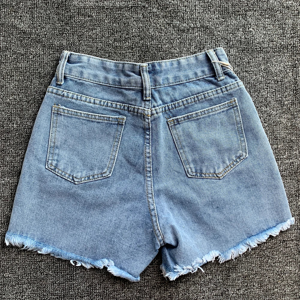 Pantalones cortos coreanos de verano cintura alta