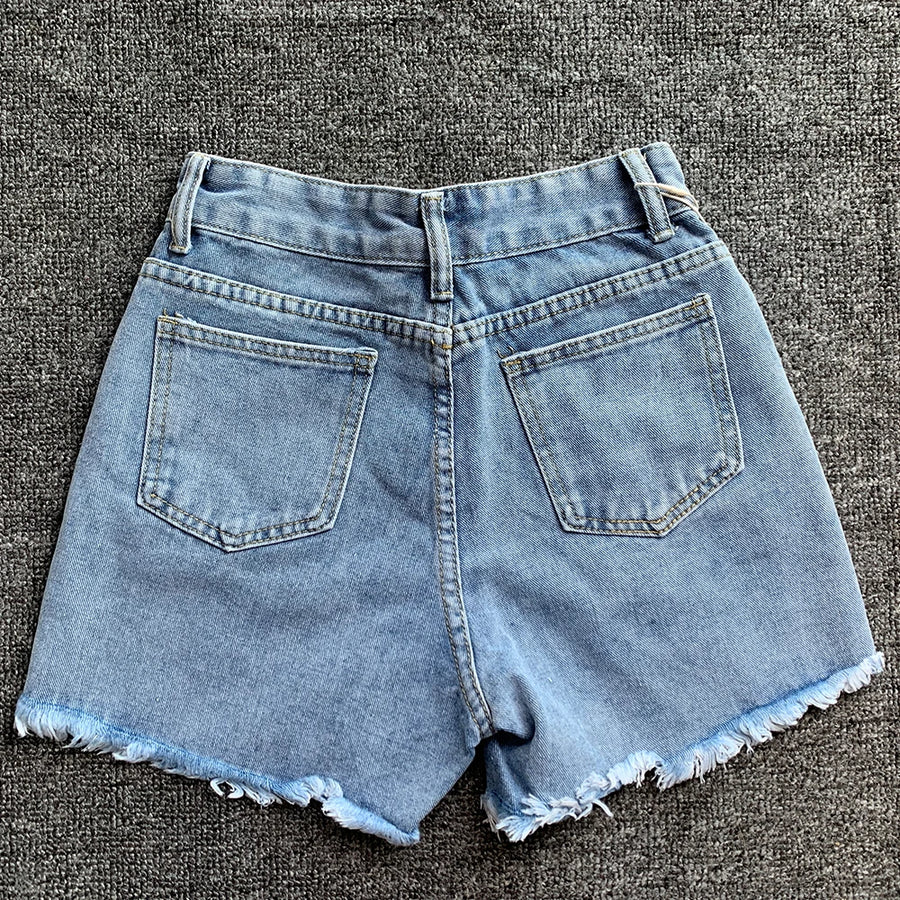 Pantalones cortos coreanos de verano cintura alta