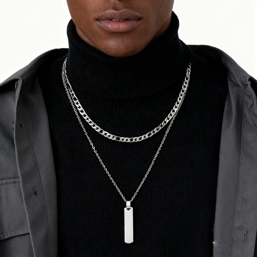 Collar de cadena de cuerda trenzada de acero inoxidable