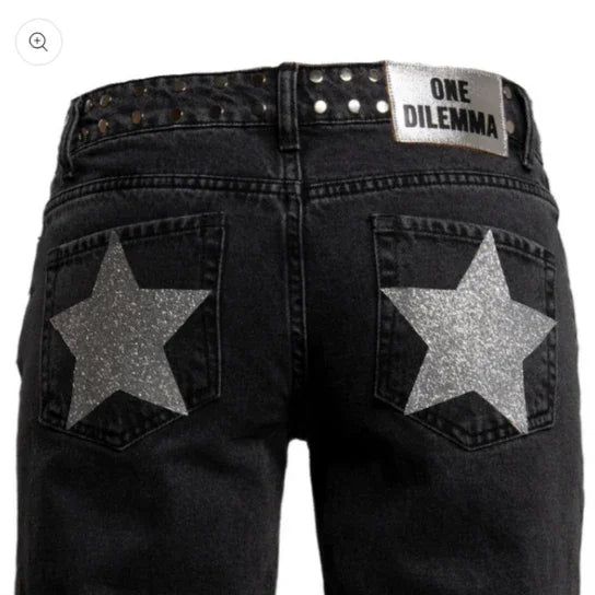 Jeans con Estampado de Estrellas