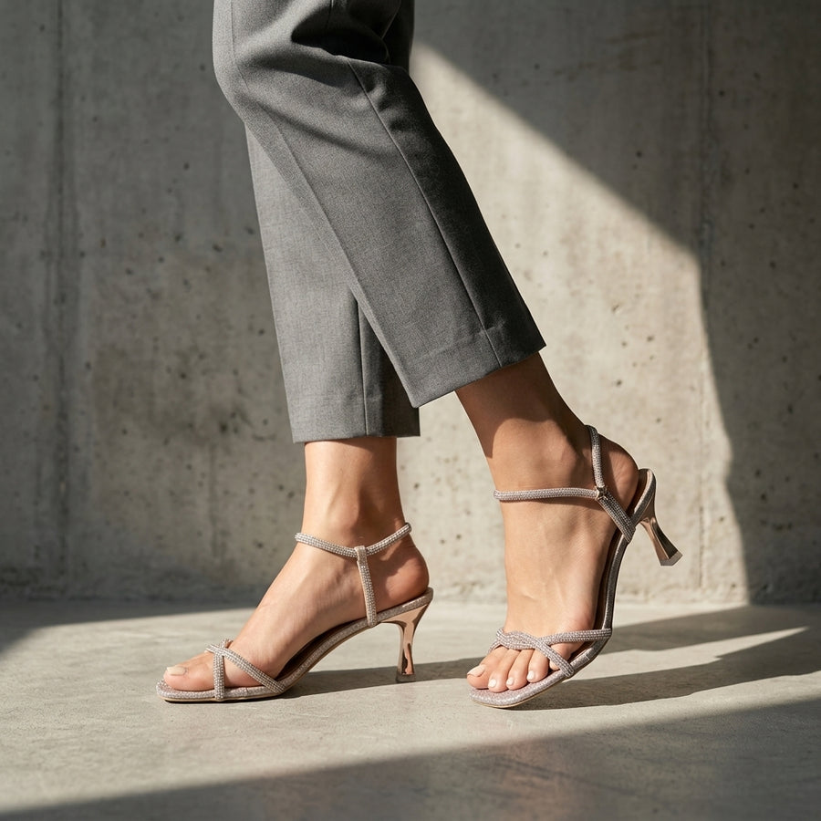 Sandalias plateadas para mujer